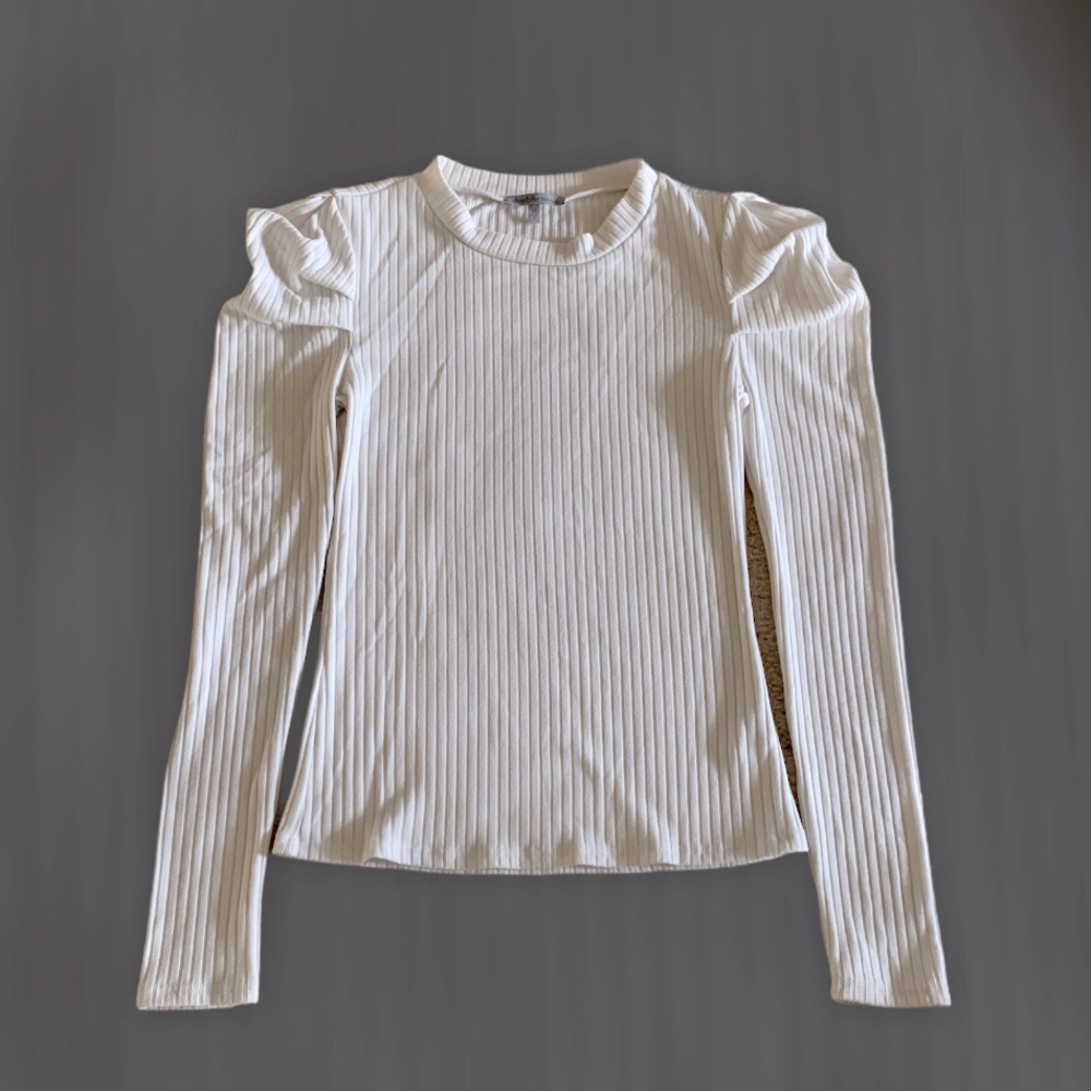 Charlotte Russe White Puffy Sleeve Blouse
